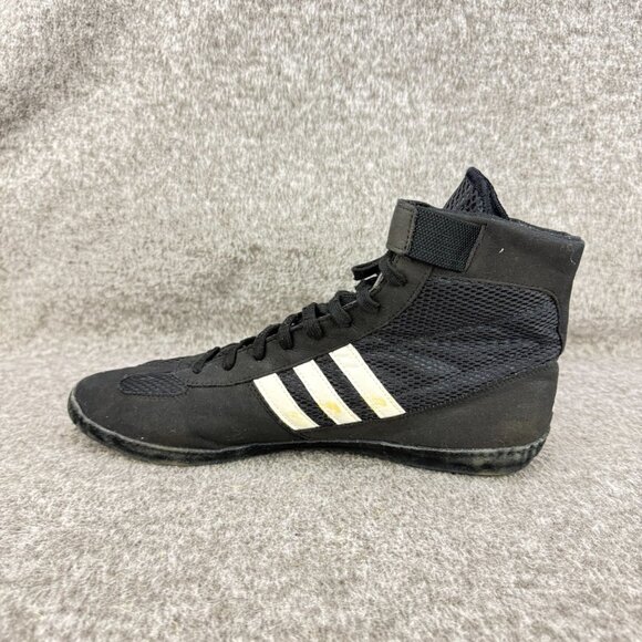 ✅ Mens 10.5 Adidas Wrestling High Top Athletic Shoes/Sneaker Black White Mesh - Picture 11 of 13